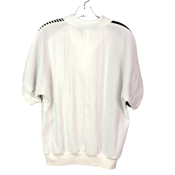 Reno of California Vintage Multi Pattern Color Block Button Up Blouse Tee M - Picture 10 of 12